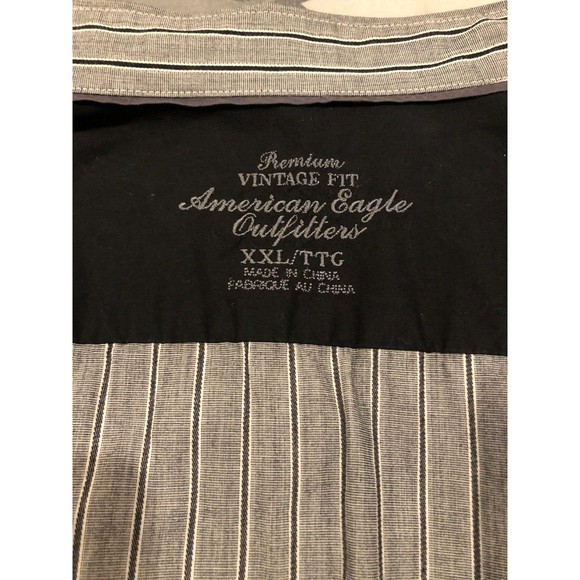 American Eagle Outfitter Premium Vintage Fit Men’s Gray Stripes Down XXL 2XLarge - Picture 3 of 14